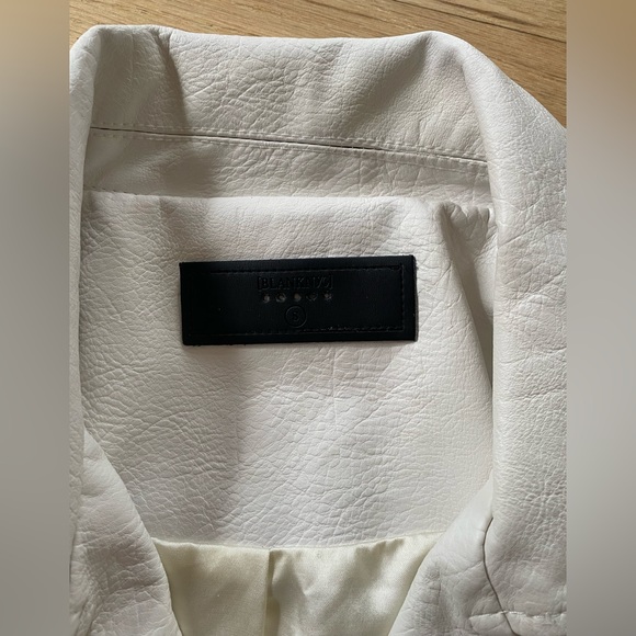 White Vegan Leather Jacket - Picture 3 of 4